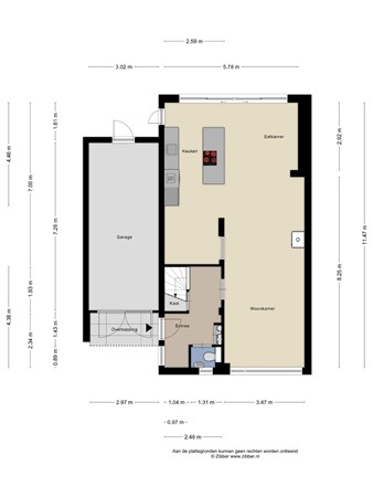 Floorplan - Mozartlaan 53, 5283 KB Boxtel